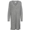 KAFFE Abito da Donna a Maglia a V Rilassato con Maniche Lunghe e Lunghe, Grigio mélange, XS