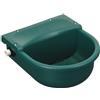 Kerbl Abbeveratoio a galleggiante verde in plastica, abbeveratoio, 3 l, verde, 25,5 x 29 x 14,5 cm, possibilità di collegamento da sinistra o destra, 6,5 l/min a 3 bar