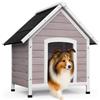 VOUNOT® Cuccia Cane da Esterno in Legno, Cucce per Cani con Tetto Spiovente Impermeabile, Pavimento Removibile e Piedi Antiscivolo, Casetta Robusta per Cani di Taglia Media, Grigio
