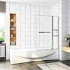 Mato Parete Vasca Doccia Sopravasca da Bagno 100x140 cm Vetro Temperato Trasparente 6 mm Due Mesole Maniglia Portasciugamani