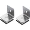 SEIWEI Staffa per vetro doccia, clip per pannello in vetro in acciaio inox a 90 gradi, morsetto di supporto per mensola per bagno, ufficio, ristorante (2, argento)