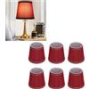 Jwthee Set di 6 paralumi piccoli, paralume a tamburo con clip per lampada da parete, paralume in tessuto moderno per lampada E14, lavorazione artigianale Phnom Penh per lampadari a (Rosso)