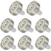 QUARKZMAN 8Pz Rotelle Box Doccia 19mm x 6mm Passo 2mm, Ruote di Ricambio Puleggia a Rulli con Cuscinetti in Acciaio per Guida Binari per Porte Scorrevoli Finestre, M6 x 10mm Filettatura