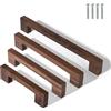 KOVNISE 2 Maniglie in Legno per Armadietti con Maniglia Solida per Armadietti in Noce Scuro Colore Legno Originale Stile Semplice Moderno per Armadietto Armadio Porta Cassetto Comò Cassetto (96MM)