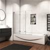 OCEAN ITALIA S.R.L Parete Per Vasca Doccia 130x140cm Tre Ante Vetro Apribili Temperato Trasparente 6 mm Anticalcare Telaio In Alluminio Cromato Lucido