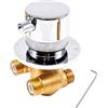 HEHUANG 1 Via Miscelatore Termostatico Rubinetti Doccia, Miscelatore Murale in Ottone per Bagno Freddo e Caldo, Miscelatore Bagno per Doccia Cabina, G1/2