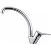 MP-SHOP IT Rubinetto Lavello Cucina | Miscelatore Monocomando Da Appoggio | Leva Laterale Canna Girevole | Stile Moderno | Acqua Calda e Fredda | Ottone Cromato | Attacco 3/8 | Kit Completo Installazione Facile