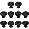 volumoon Pomelli per Mobili Rotondo, Pomelli per Cassetti, Nero Opaco Pomelli, Maniglie per Mobili da Cucina, Retro Pomolo per Mobile, 10 Pezzi Pomelli Rotondi da 30 mm per Porte di Mobili con Viti