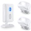 Nineleaf sensore di allarme campanello a infrarossi campanello di ricarica campana o rilevatore di ingresso benvenuto ospite con 32 melodie diverse per business hotel bianco 2 infrarossi 1 ricevitore