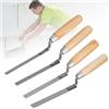 BAIFULAI Set di 4 spatole per fughe, larghezza 8 10 12 15 mm, set di spatole in acciaio al carbonio con manico in legno, lama per fughe, cazzuole per stuccatura mattoni e mattoni clinker