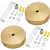 PH PandaHall 2 Set Kit Baldacchino per Lampadario 9.7cm Kit Lampada da Soffitto Rotondo Dorato, Piastra di Ricambio per Lampadarios Baldacchino per Apparecchi di Illuminazione