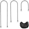 Chanumetal 3 Catene avvolgenti Nere, 3 Pezzi Corde per Borse in Nero, Lunghezze 40 cm/80 cm/120 cm, Tracolli in Metallo per Borse, Wallet Chain, Tracolli per Borse, Corde per Borse a Tracolla