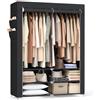 SONGMICS Armadio in tessuto 45 x 127 x 176 cm, 2 scomparti appesi con ripiani, 4 tasche laterali, molto spazio per camera da letto, soggiorno, nero RYG008B02
