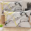 PETTI Artigiani Italiani - Coppia di Federe Cuscino 50x70 cm in Microfibra, Cuscini Arredo Camera da Letto, Divano, Salotto, Set 2 Fodere Copricuscino, Federa Marble Grigioch, 100% Made in Italy