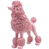 Lukitas Scultura decorativa a forma di barboncino rosa in piedi, statua decorativa a forma di cane, ornamento animale per casa e giardino, resina, 25,4