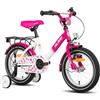 HH HILAND HILAND Starry Bicicletta Bambina 12 2-4 Anni, Bicicletta per Bambini con Ruote Stabilizzatrici e Portapacchi, Viola
