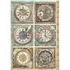 Carta di riso Gardens of Time 6 orologi Stamperia