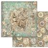 Carta Scrap Gardens of Time orologio e rose Stamperia