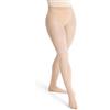 Capezio Collant ultra morbidi per le transizioni, collant da donna senza piedi o con piedi per prestazioni di danza, collant versatili e di supporto in vita auto-lavorati a maglia, Nero, S