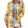 FUNSEED Camicia da donna a maniche lunghe con bottoni, stile casual, in flanella, con tasca, Rosa, XL