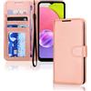 TECHGEAR Custodia in Pelle RedMi A1, Cover Libro Protettiva con Slot per Schede, Supporto e Cinturino da Polso - Pelle Sintetica per Xiaomi RedMi A1 Cover Portafoglio (Oro Rosa)