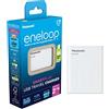 Eneloop SmartPlus Travel caricabatterie USB, per 1-4 batterie ricaricabili AA/AAA, 2.25 ore tempo di ricarica, 10 funzioni di sicurezza, 4 batterie Eneloop AA (2000 mAh) incluse