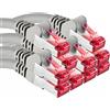 1aTTack.de 0,25 m - 10 pezzi - Cavo LAN Ethernet Cat6 RJ45 - Grigio - Cavo di rete ad alta velocità per streaming, giochi, TV e computer - Stabile e durevole - Perfetto per reti domestiche e uffici