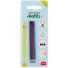 Legami-Set di 4 Refill per Penna Gel Cancellabile 3 Colori (VREFTEP0001)