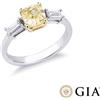 Gioielli di Valenza Anello in oro bianco e giallo 18k con diamante fancy yellow e diamanti laterali. PREZZO SU RICHIESTA.