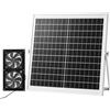 VEVOR Ventilatore ad Energia Solare per Scarico d'Aria, Ventola con Pannello Solare per Scarico 15 W 2 Ventole Velocità di 2668 giri/min, Ventilatore per Circolazione d'Aria per Serra Pollaio
