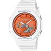 Casio G-shock - Orologio Da Polso Da Uomo Al Quarzo Sportivo Bracciale E Cassa In Resina Bianco Quadrante Digitale Arancione - GMA-S2100WS-7AER