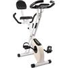 Bigzzia Cyclette Bigzzia, cyclette pieghevole, cyclette bicicletta, cyclette ergometro, cyclette con schienale, cyclette magnetica pieghevole con 8 livelli di resistenza, fino a 100 kg, bianco