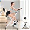 Bigzzia Cyclette - BIGZZIA Cyclette pieghevole 2 in 1 con bande di resistenza per le braccia e 8 resistenze magnetiche regolabili, cyclette con cardiofrequenzimetro e display LCD, attrezzatura per home fitness - bianco e nero