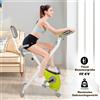 Bigzzia Cyclette - BIGZZIA Cyclette pieghevole 2 in 1 con bande di resistenza per le braccia e 8 resistenze magnetiche regolabili, cyclette con cardiofrequenzimetro e display LCD, attrezzatura per home fitness - Verde