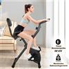 Bigzzia Cyclette - BIGZZIA Cyclette pieghevole 2 in 1 con bande di resistenza per le braccia e 8 resistenze magnetiche regolabili, cyclette con cardiofrequenzimetro e display LCD, attrezzatura per home fitness - Nero