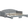 vidaXL Letto da giorno allungabile grigio chiaro 100x200 cm tessuto