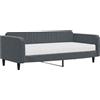 vidaXL Letto da giorno con materasso grigio scuro 100x200 cm in velluto