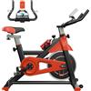 Bigzzia Cyclette da casa - cyclette da interno con volano silenzioso da 10 kg - con resistenza regolabile - display LCD - sedile confortevole