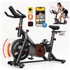 CIRCLIO 2026 NUOVA cyclette da camera con resistenza regolabile, display a LED, sella traspirante, sensore di frequenza cardiaca - bike da interno, max. 150 kg
