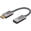 Goobay Cavo adattatore Goobay Plus DisplayPort a HDMI 8K/60Hz Grigio [75272]