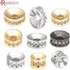 Rosediy Perline distanziatrici a forma di ruota in ottone color oro 18K e zirconi da 4MM, 6MM, 8MM, 10MM per bracciali, forniture per la creazione di gioielli, accessori fai da te