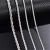 NONE 1 pezzo in argento sterling 925 larghezza 2mm/3mm/4mm collana a catena in corda/braccialetto per uomo donna uomo collana a catena moda