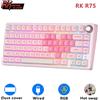 RK Tastiera Meccanica Cablata Royal Kludge RK R75 Rosa, Hot-swappable, 80 Tasti, Retroilluminazione RGB, Keycap PBT, Tastiera da Gamer con Manopola in Metallo