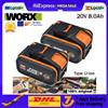 Ddadache Per Worx 20V 4.0/6.0/8.0Ah Batteria ricaricabile agli ioni di litio WA3551 WA3551.1 WA3553 WA3641 WX373 WX390 Strumento elettrico con caricabatterie