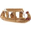 Puckator Statuetta in Resina di Barca Solare Dorata, Barca Reale con Riparo Antico Egitto, Dipinto a Mano
