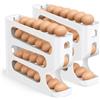 Sotfamily Vassoi d'uovo, Porta Uova Da Frigo, Portauova Plastica Con Rotolamento Automatico per Frigorifero, Bancone, Cucina - Contenitore Uova per Salvaspazio, 2 Pezzi per 56 Uova di Medie Dimensioni
