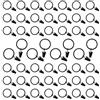 TopHomer 50 anelli per tende con clip, anello in metallo antiruggine, diametro 25 mm, per tenere tende pesanti, set di aste e drappeggi, colore nero