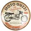 Nostalgic-Art Targa retrò, Ø 35 cm, Moto Guzzi - The Legendary V-Twin Engine - Idee regalo per motociclisti, Official License Product (OLP), in metallo, design vintage