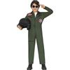 FIESTAS GUIRCA | Costume Aviatore Bambino - Tuta Pilota Verde Oliva per