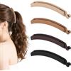 Hauojaus Set di 4 fermagli a banana, con molla in metallo per capelli sottili e spessi, per acconciature da donna (11 cm, opaco, 4 colori)